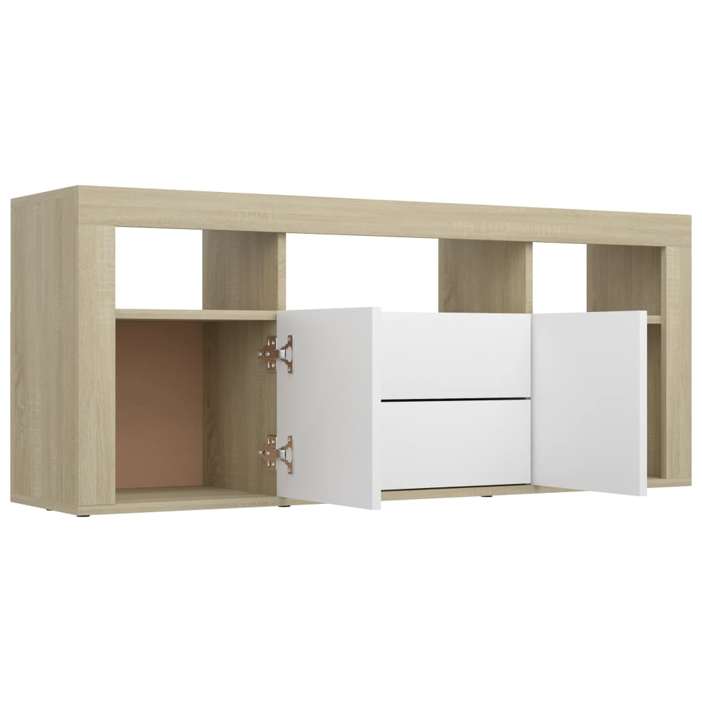 Meuble TV 120x30x50 cm en bois travaillé