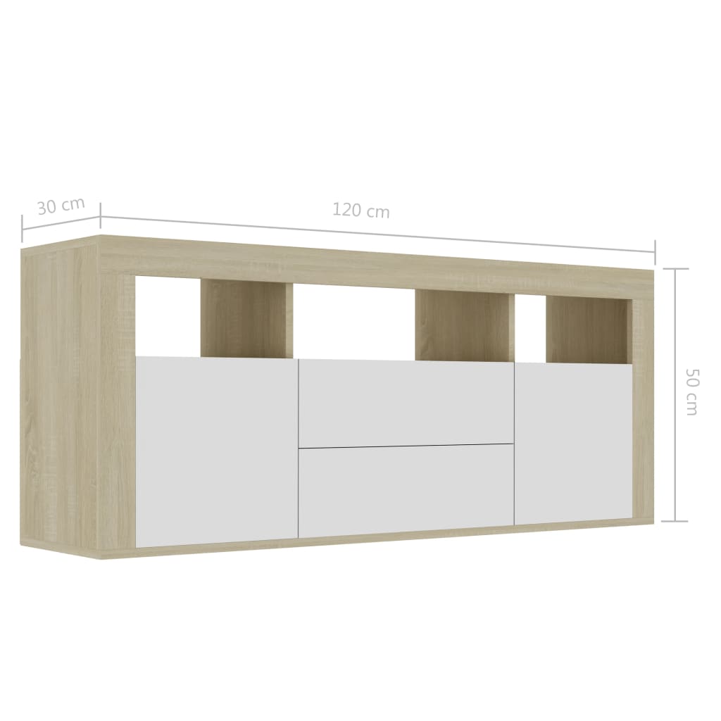 Tv-meubel 120x30x50 cm bewerkt hout