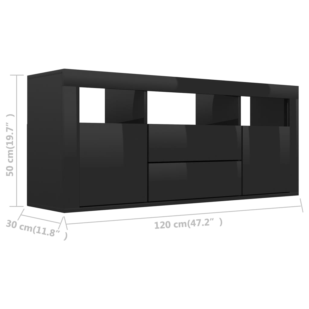 Meuble TV 120x30x50 cm en bois travaillé