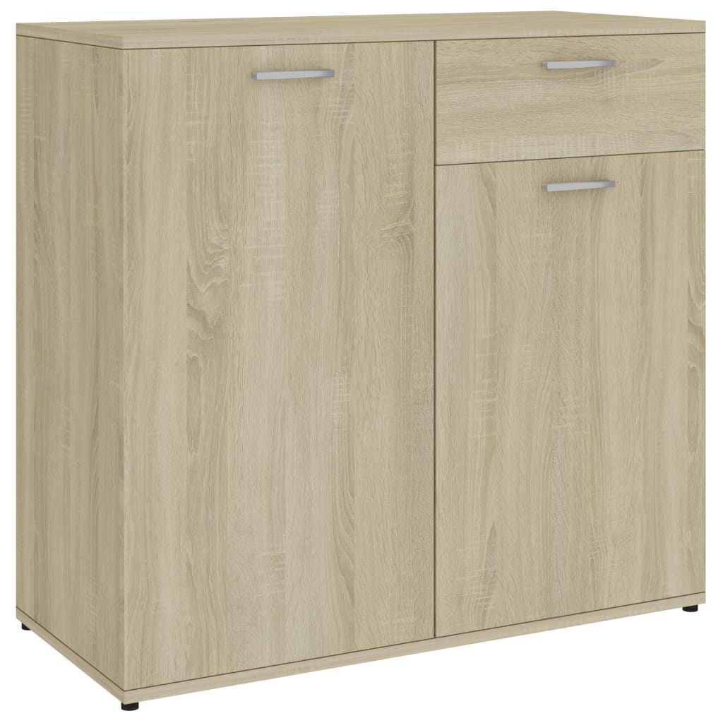 Dressoir 80x36x75 cm bewerkt hout sonoma eikenkleurig