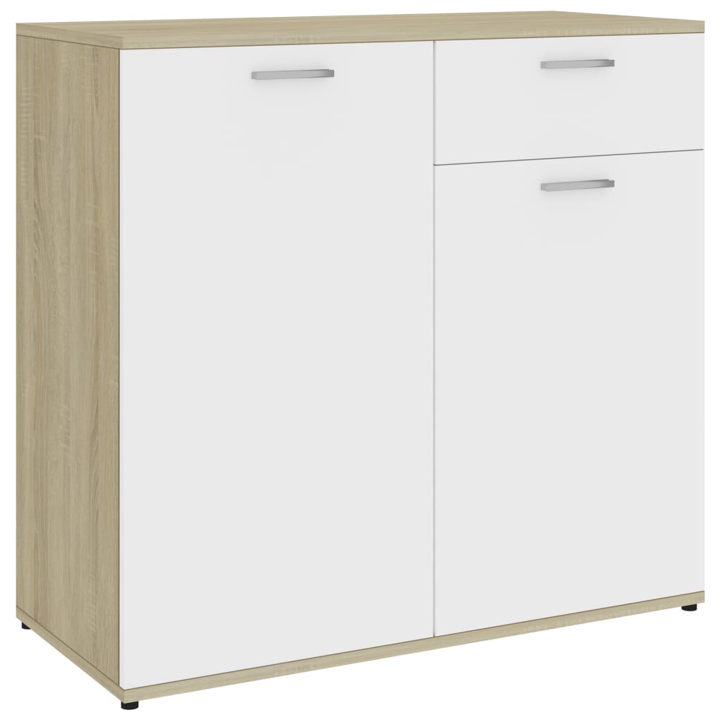 Dressoir 80x36x75 cm bewerkt hout sonoma eikenkleurig