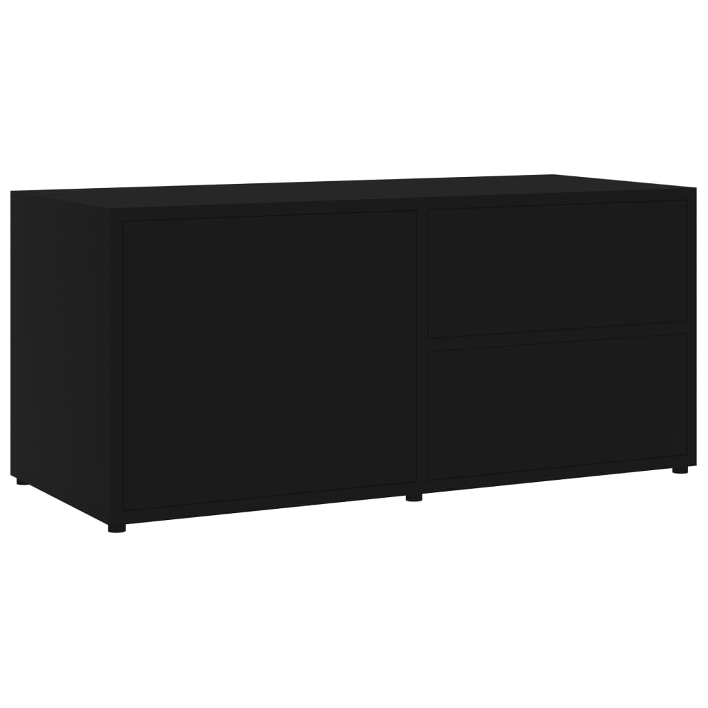 Meuble TV 80x34x36 cm ouvré en bois couleur chêne