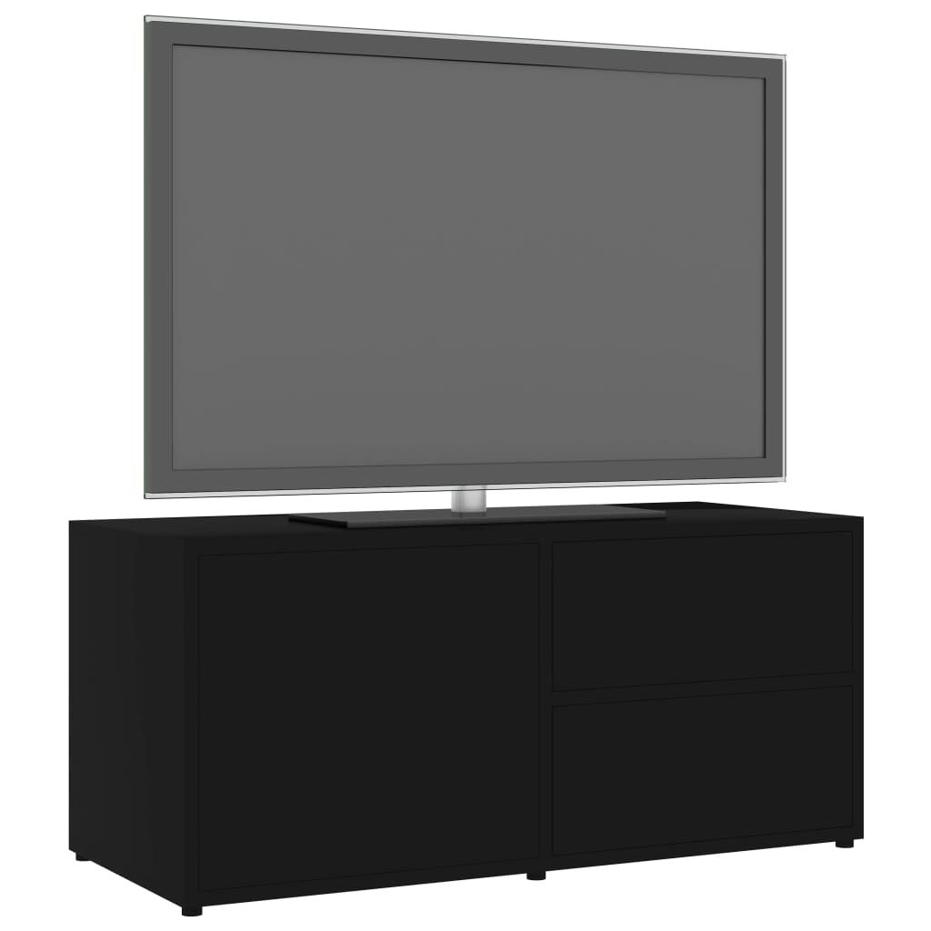 Meuble TV 80x34x36 cm ouvré en bois couleur chêne