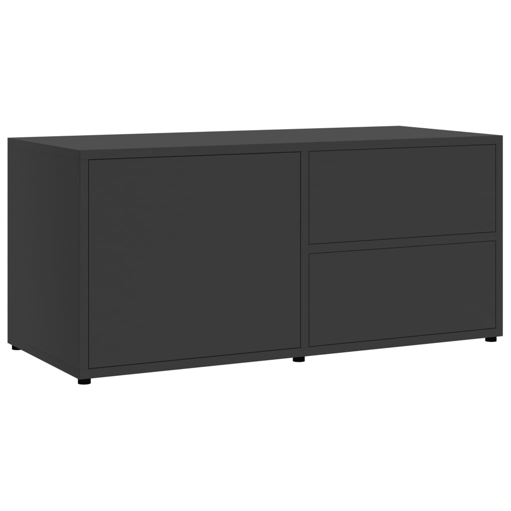 Meuble TV 80x34x36 cm ouvré en bois couleur chêne