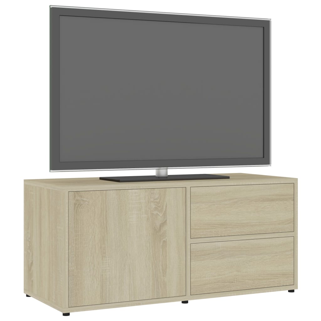 Tv-meubel 80x34x36 cm bewerkt hout eikenkleurig