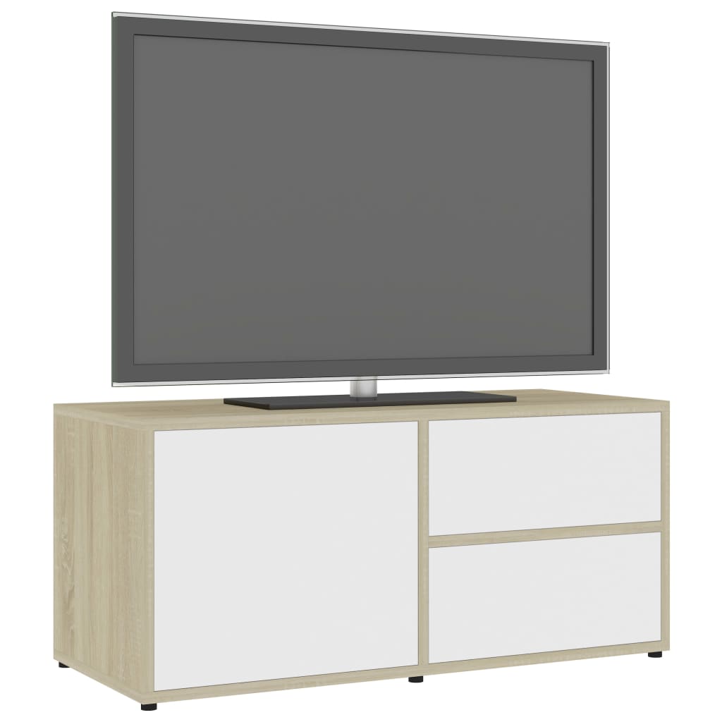 Tv-meubel 80x34x36 cm bewerkt hout eikenkleurig