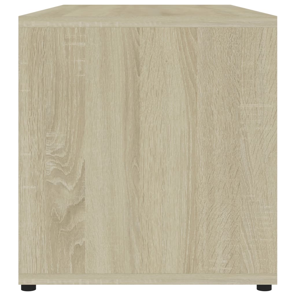 Meuble TV 80x34x36 cm ouvré en bois couleur chêne