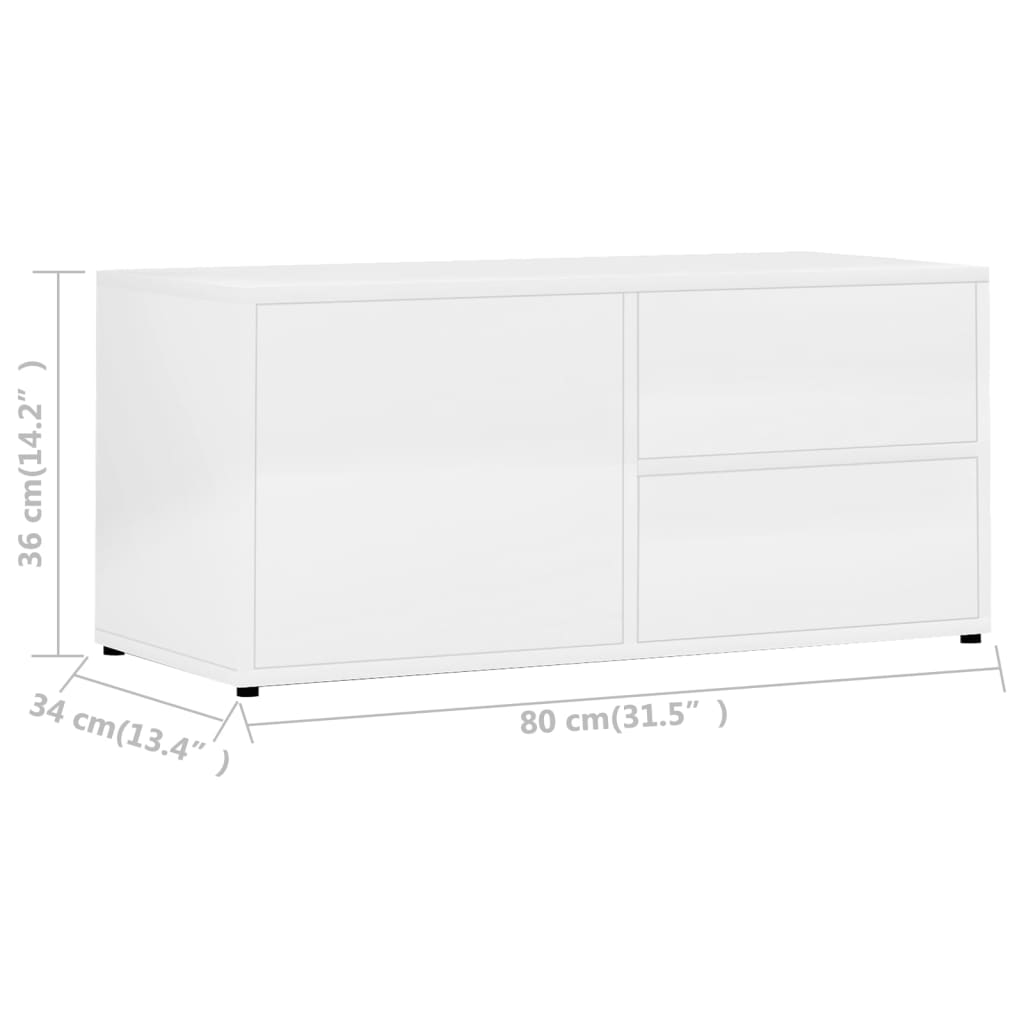 Meuble TV 80x34x36 cm ouvré en bois couleur chêne