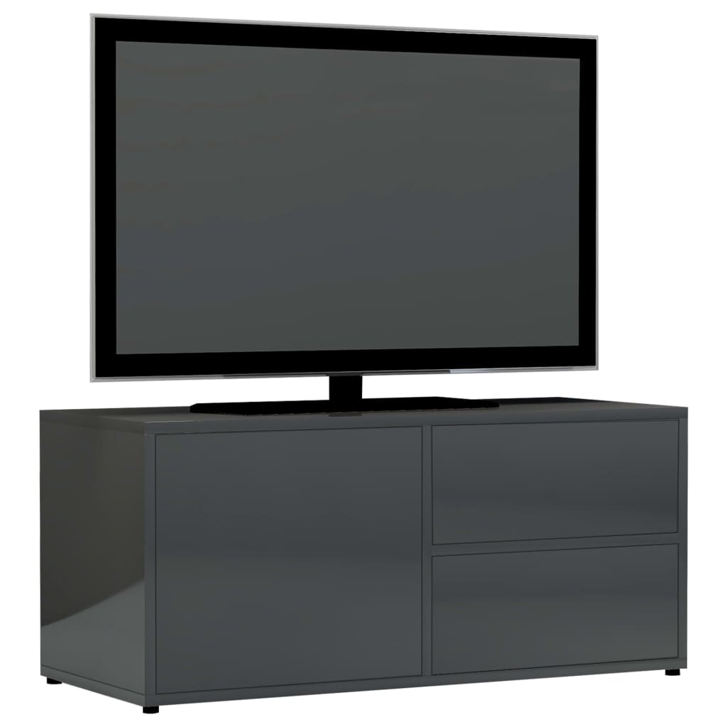 Meuble TV 80x34x36 cm ouvré en bois couleur chêne