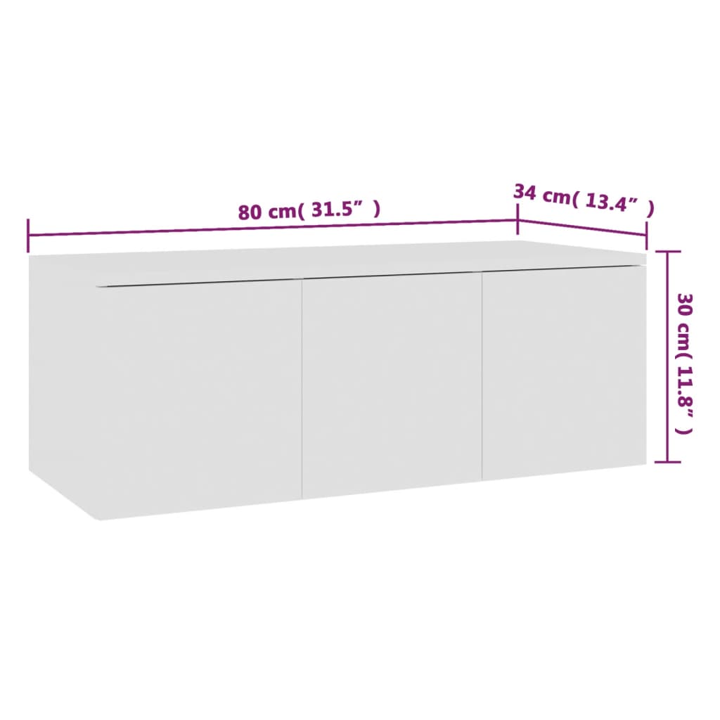 Meuble TV 80x34x30 cm en bois travaillé