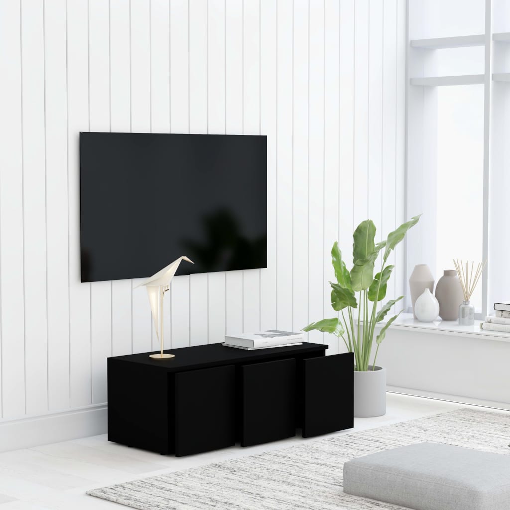 Meuble TV 80x34x30 cm en bois travaillé