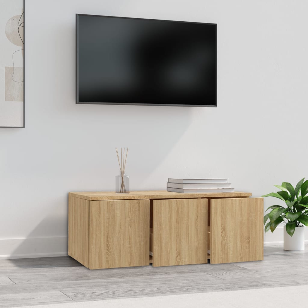 Meuble TV 80x34x30 cm en bois travaillé