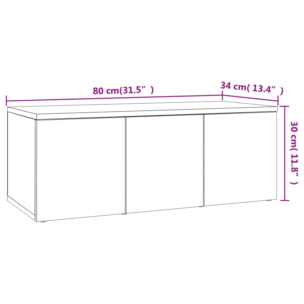 Meuble TV 80x34x30 cm en bois travaillé