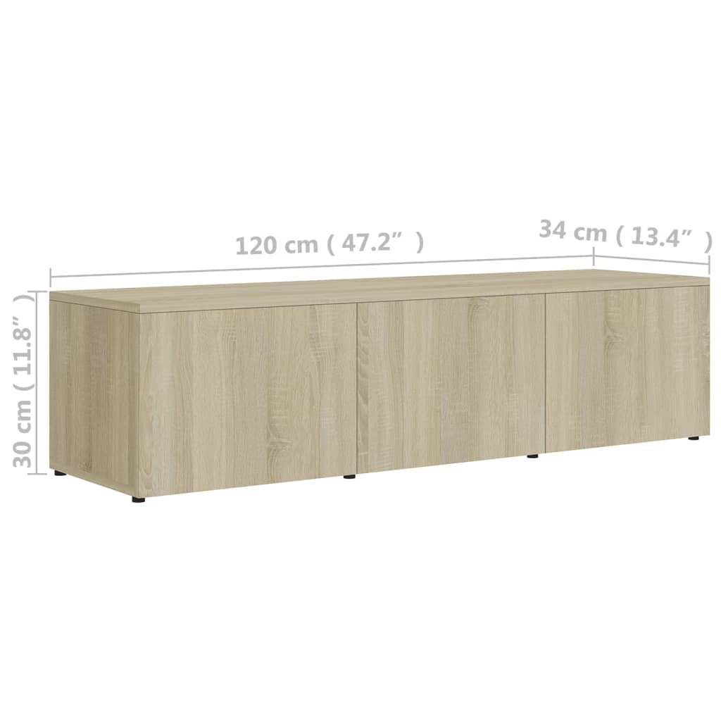 Tv-meubel 120x34x30 cm bewerkt hout eikenkleurig