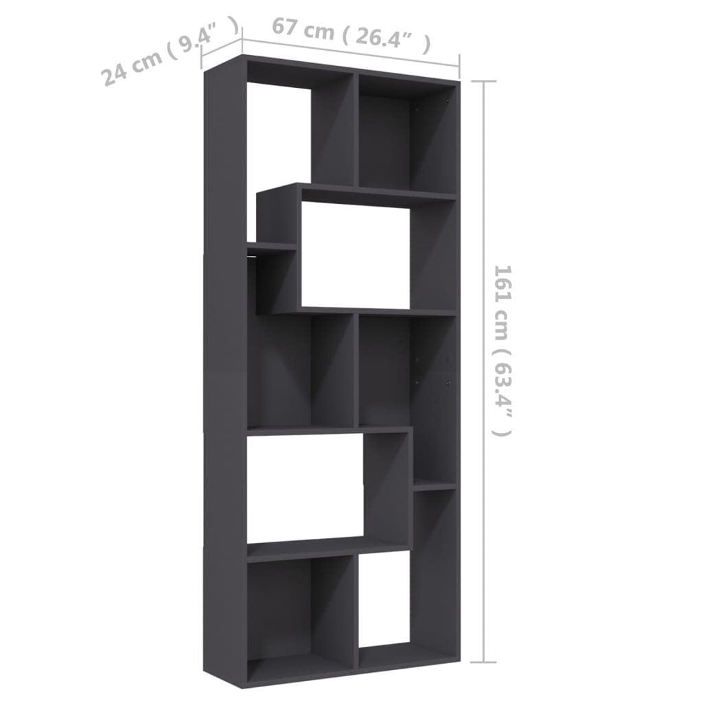 Boekenkast 67x24x161 cm bewerkt hout