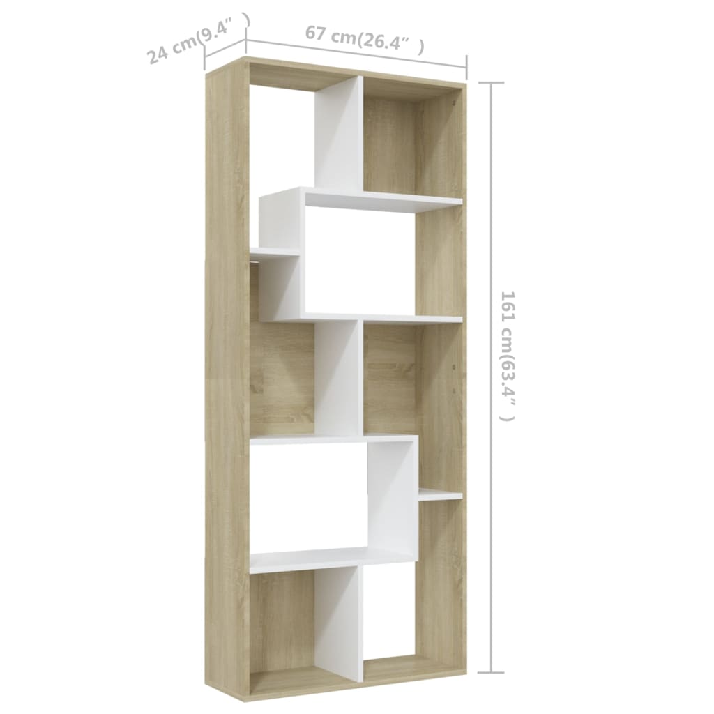 Boekenkast 67x24x161 cm bewerkt hout