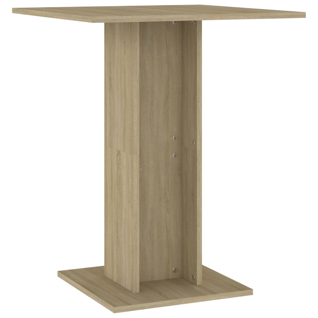 Table bistro 60x60x75 cm bois fini couleur chêne marron