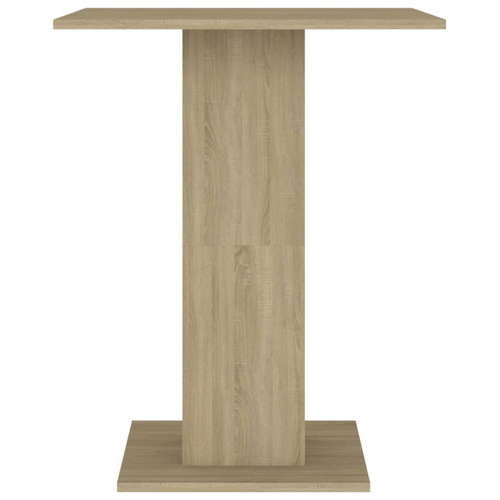 Table bistro 60x60x75 cm bois fini couleur chêne marron