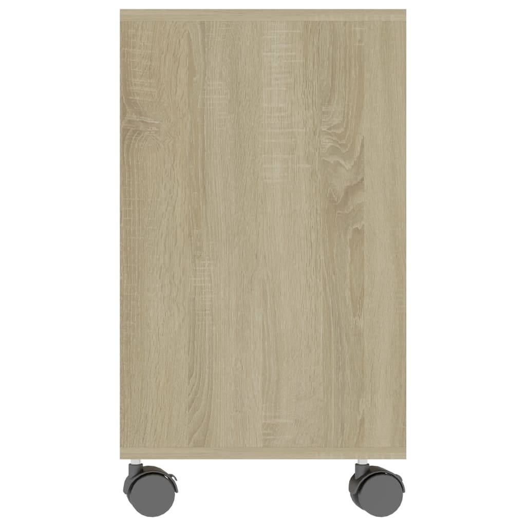 Bijzettafel 70x35x55 cm bewerkt hout eikenkleurig