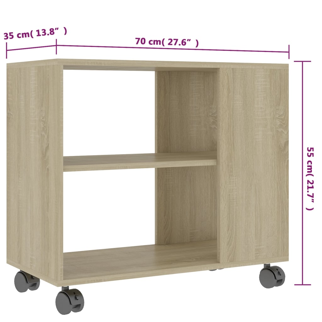 Bijzettafel 70x35x55 cm bewerkt hout eikenkleurig