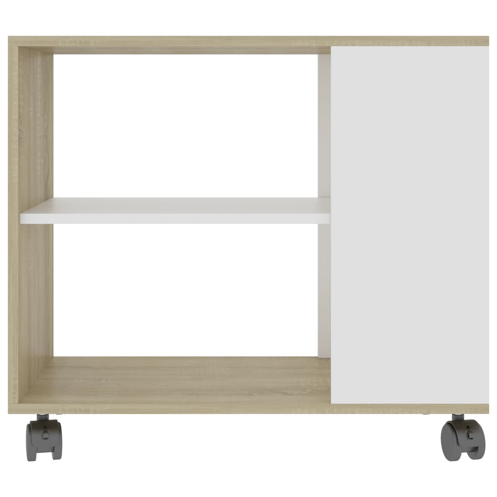 Bijzettafel 70x35x55 cm bewerkt hout eikenkleurig