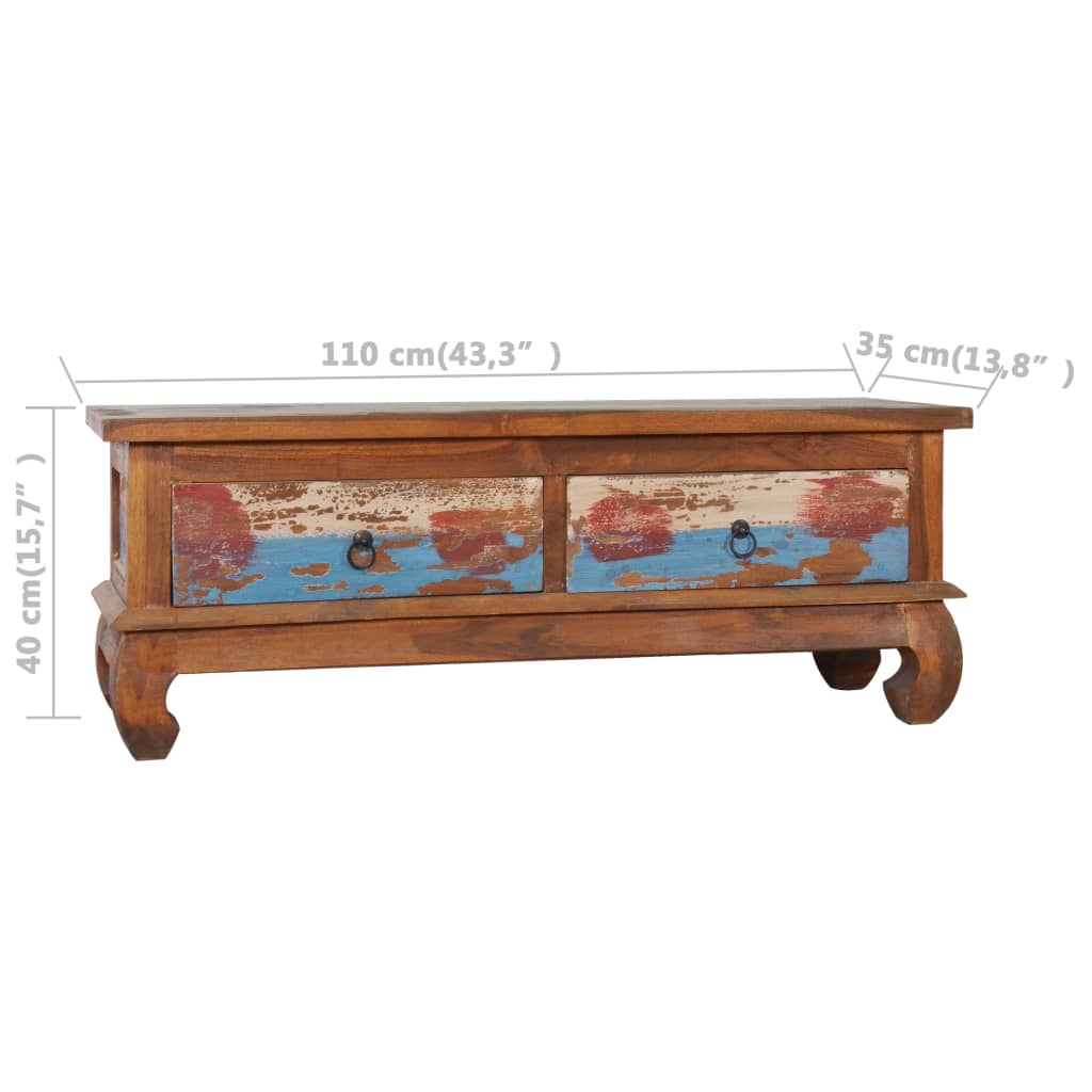 Tv-meubel 110x35x40 cm massief teakhout