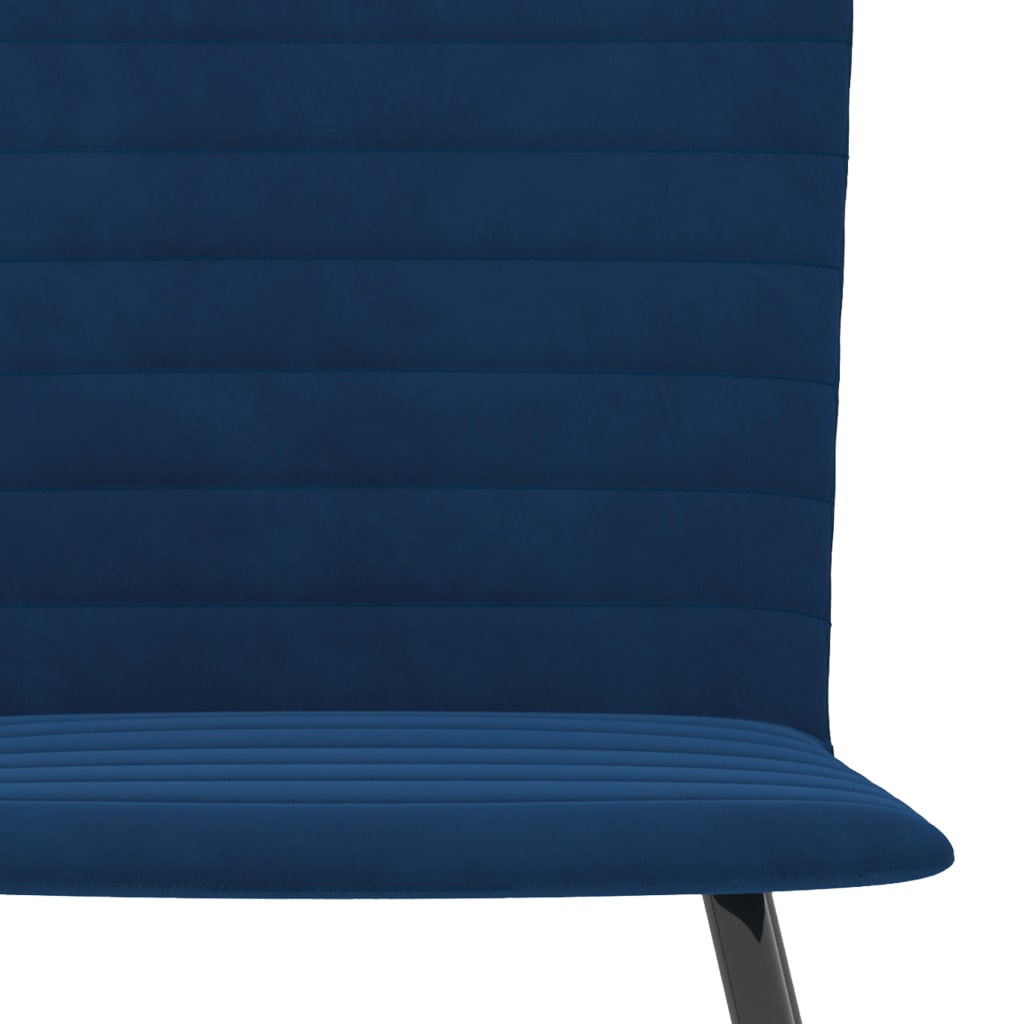 Eetkamerstoelen 2 st fluweel blauw