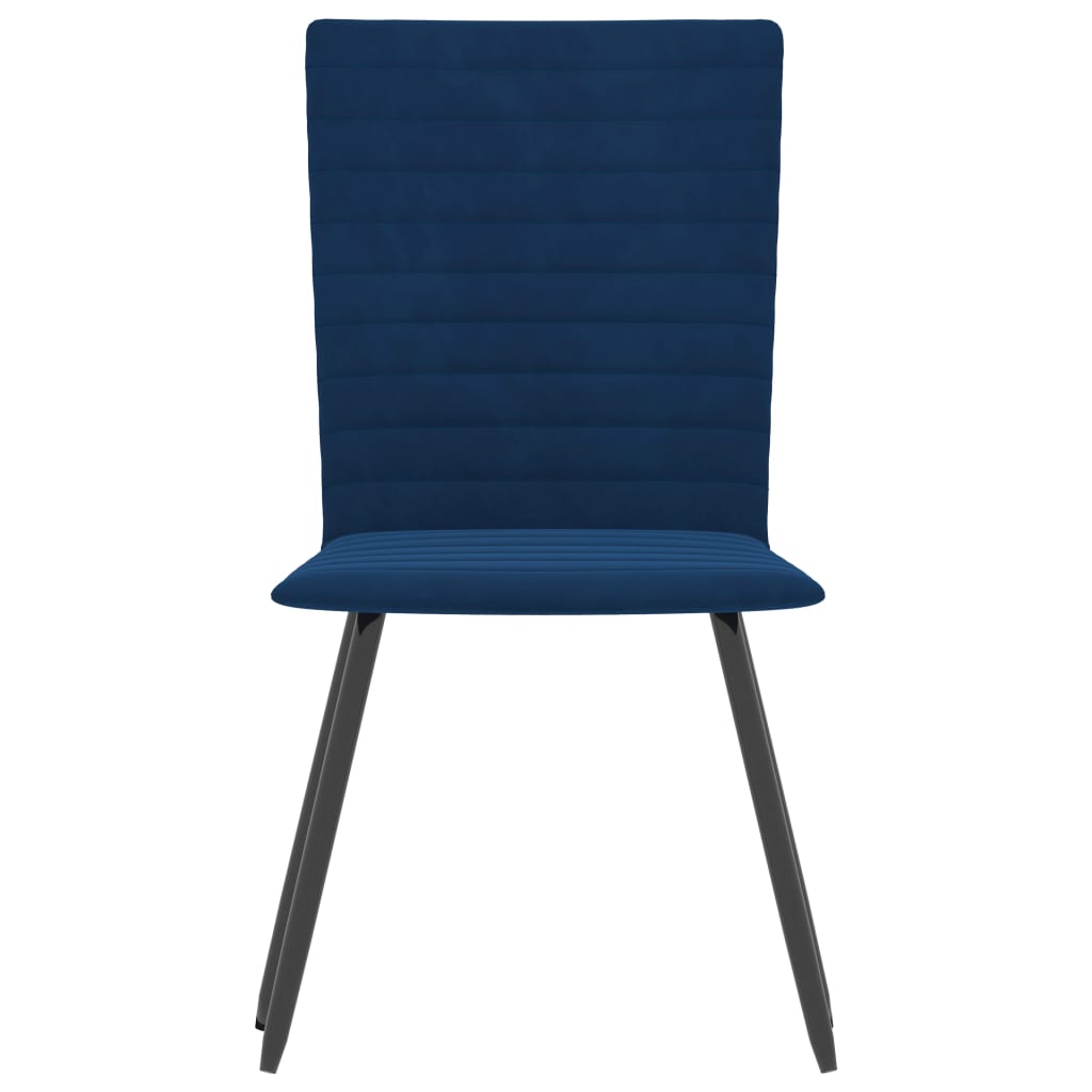 Eetkamerstoelen 2 st fluweel blauw