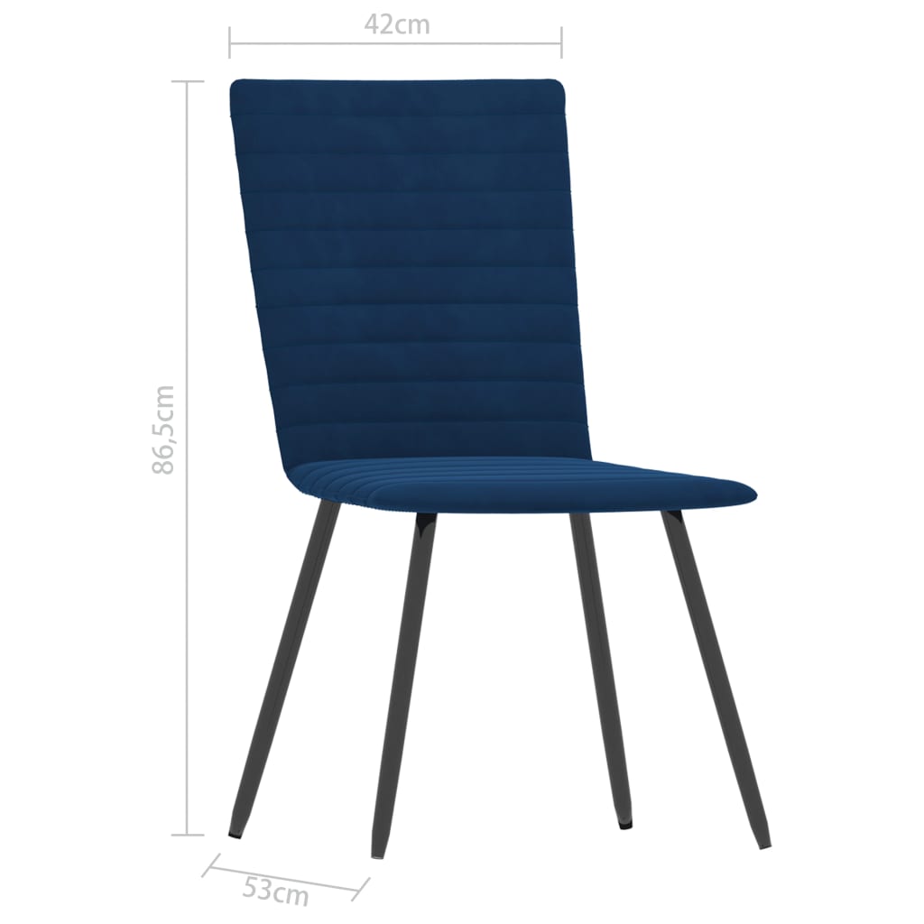 Eetkamerstoelen 2 st fluweel blauw