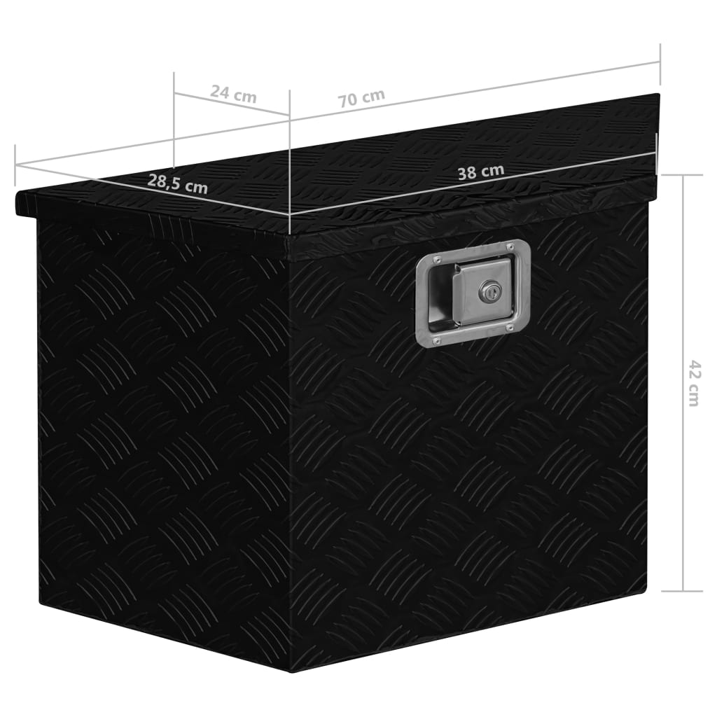 Opbergbox 50x15x20,5 cm aluminium