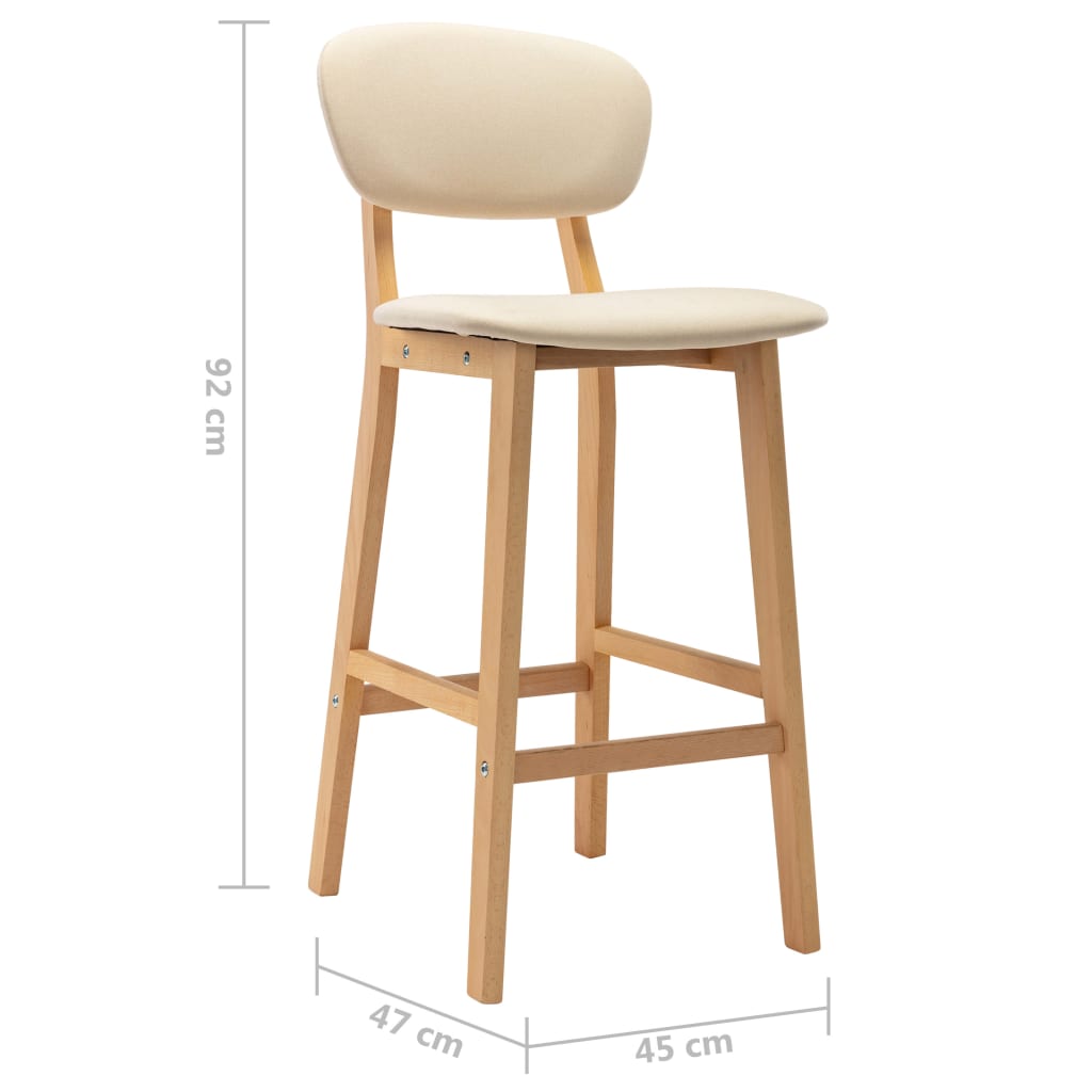 Tabourets de bar 2 pcs tissu