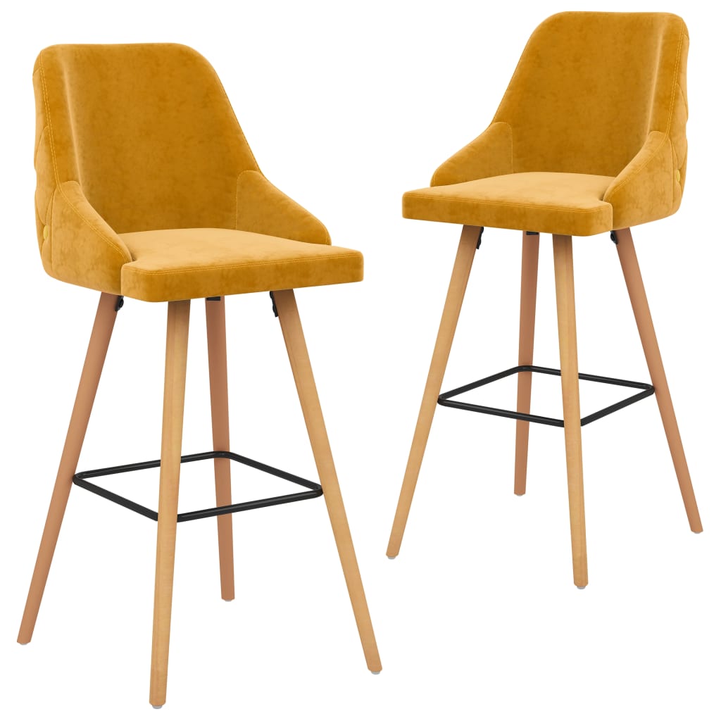 Tabourets de bar 2 pcs velours