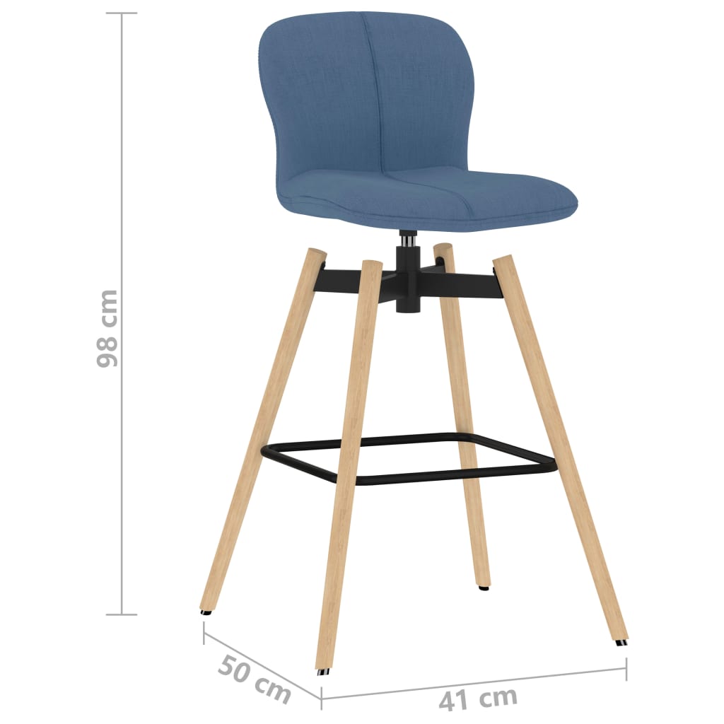 Barstoelen draaibaar 2 st stof