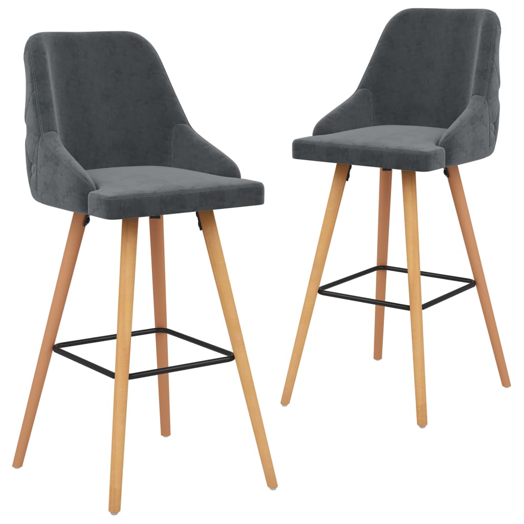 Tabourets de bar 2 pcs velours