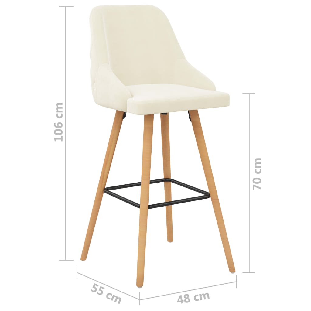 Tabourets de bar 2 pcs velours