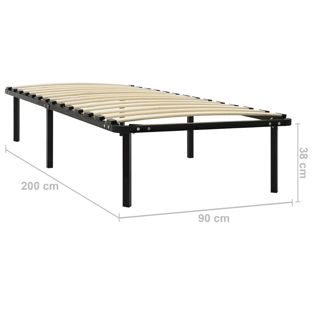 Bedframe metaal zwart 90x200 cm