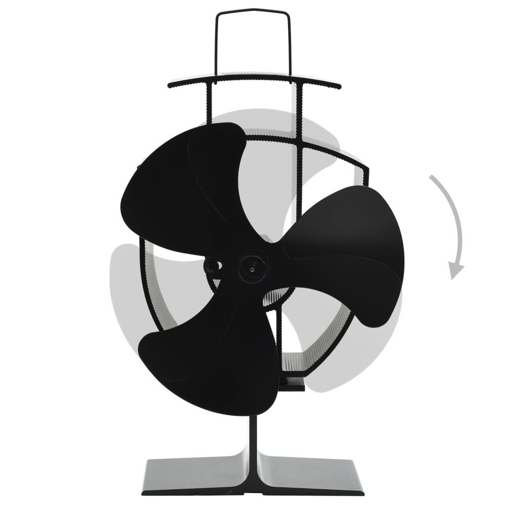 Kachelventilator met 4 vinnen zwart