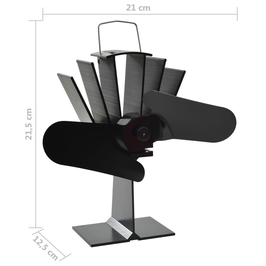 Kachelventilator met 4 vinnen zwart