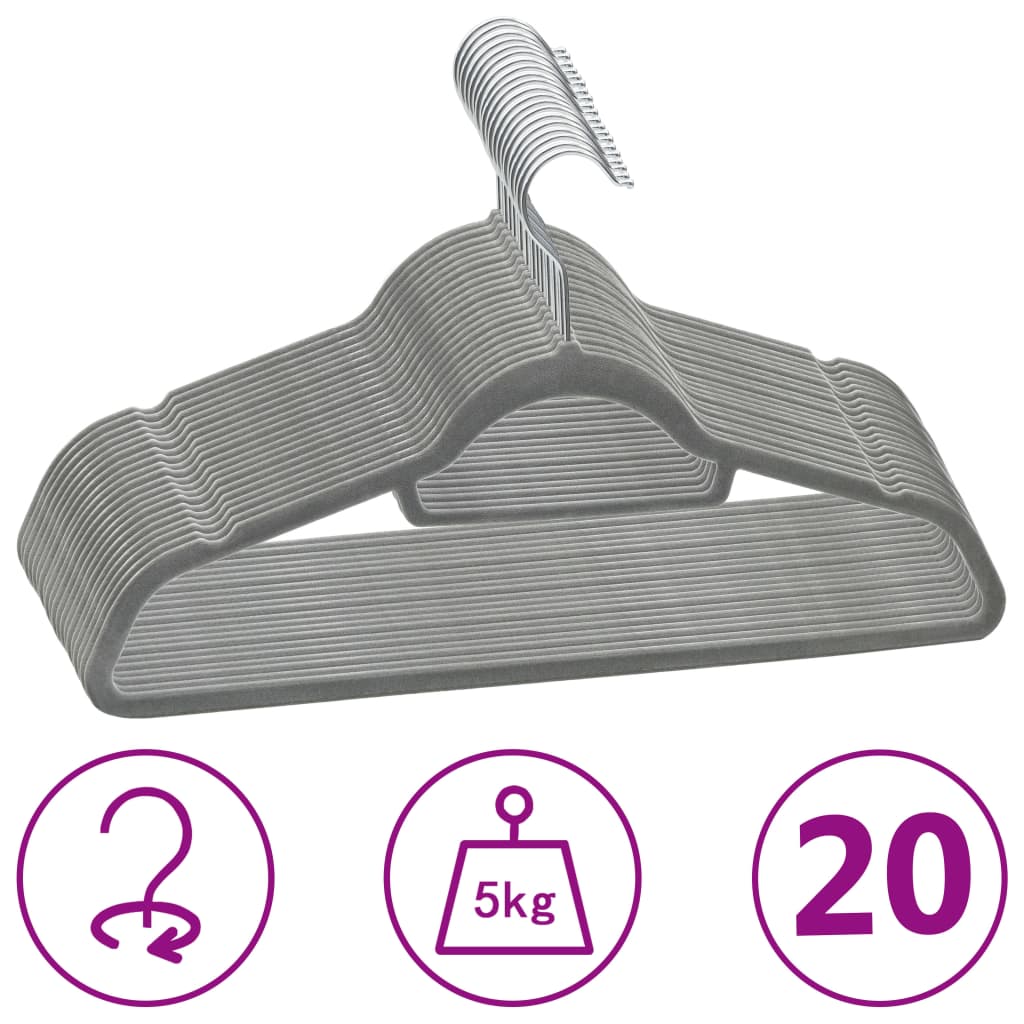 50-delige Kledinghangerset anti-slip fluweel