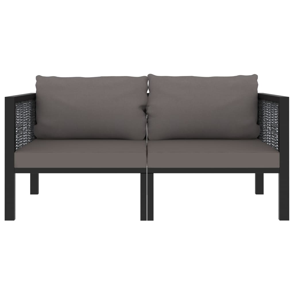 Ensemble lounge 8 pièces avec coussins poly rotin anthracite