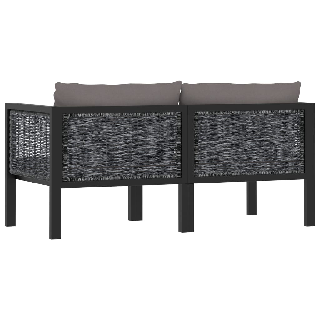 Ensemble lounge 8 pièces avec coussins poly rotin anthracite