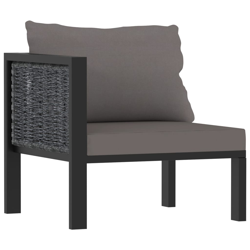 Ensemble lounge 8 pièces avec coussins poly rotin anthracite