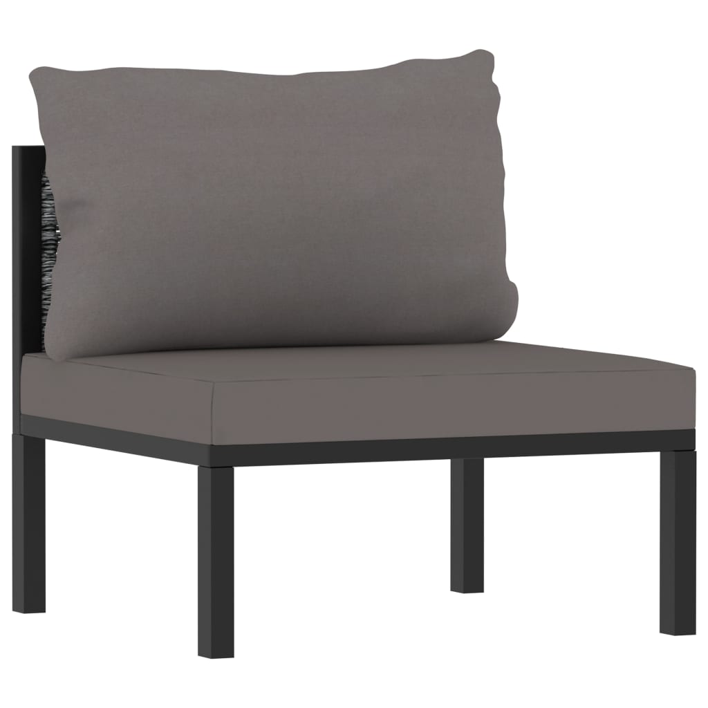 Ensemble lounge 8 pièces avec coussins poly rotin anthracite