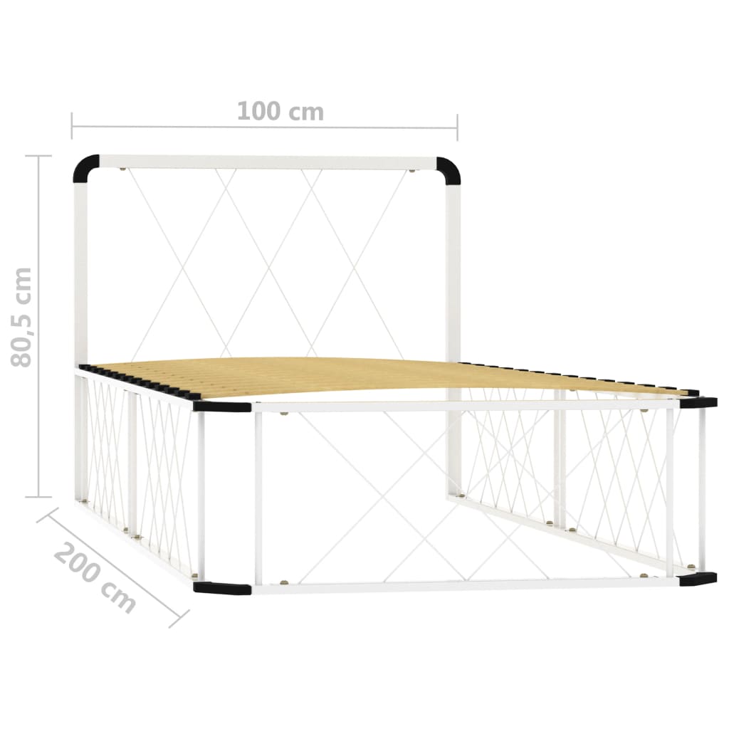 Bedframe metaal wit 200x200 cm