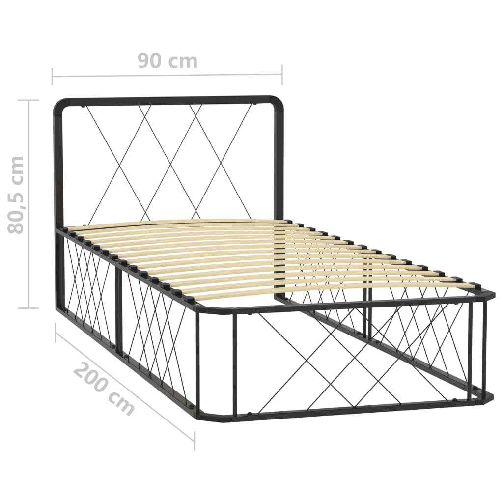 Bedframe metaal wit 200x200 cm