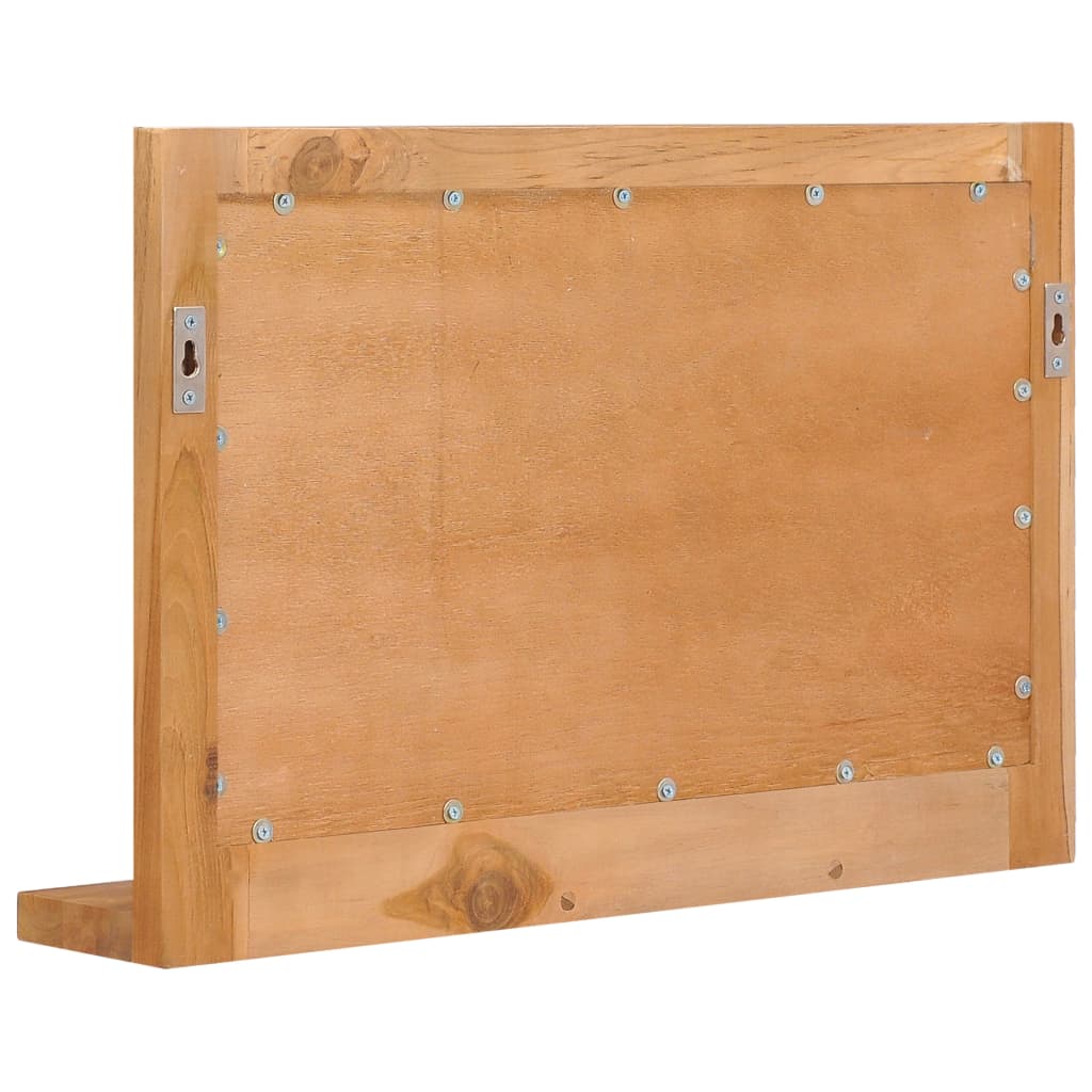 Wandspiegel met schap 60x12x40 cm massief teakhout