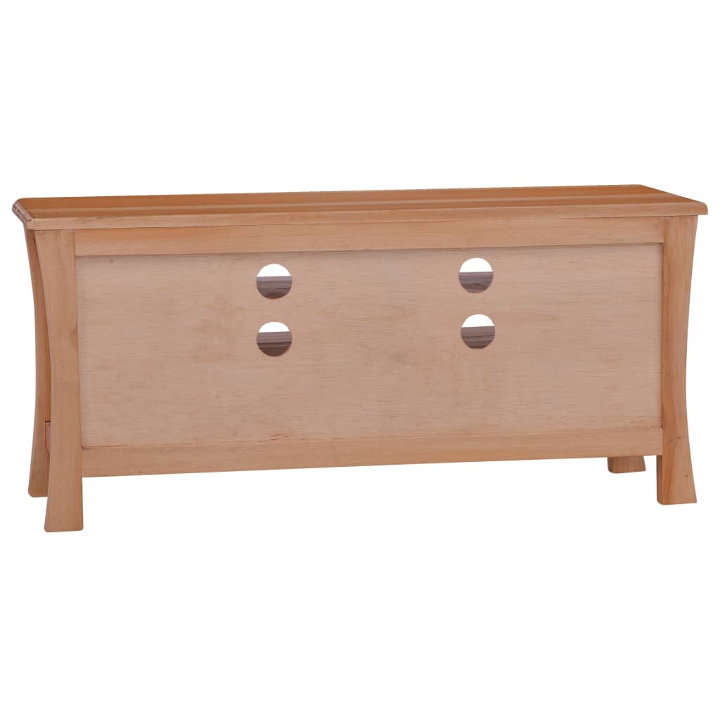 Meuble TV 100x30x45 cm en bois d'acajou massif, couleur café clair