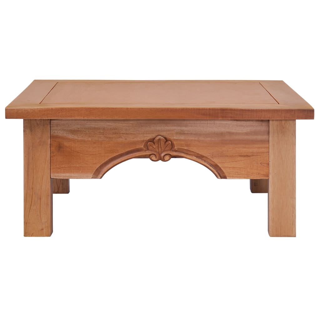 Table basse 68x68x30 cm bois d'acajou massif marron classique