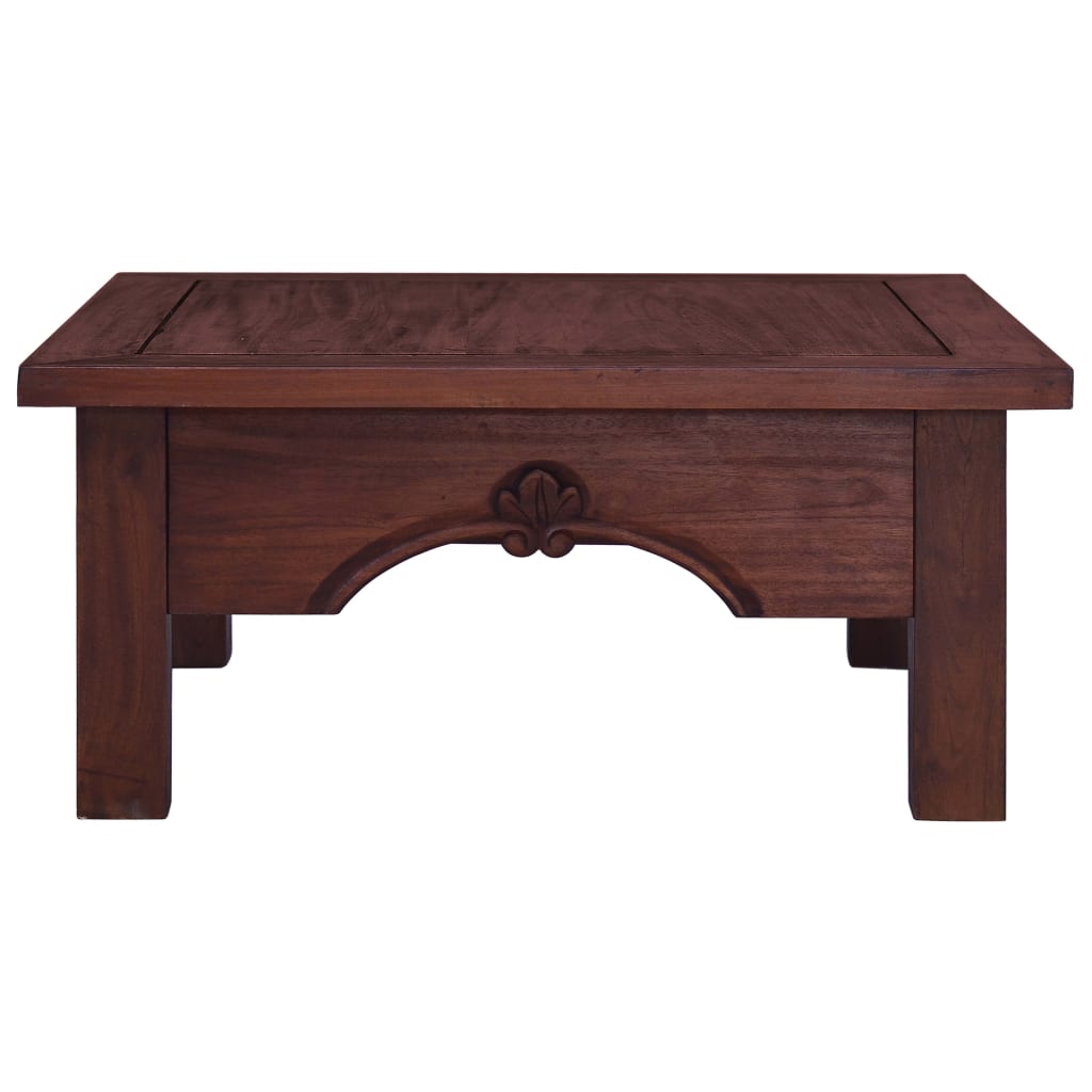 Table basse 68x68x30 cm bois d'acajou massif marron classique