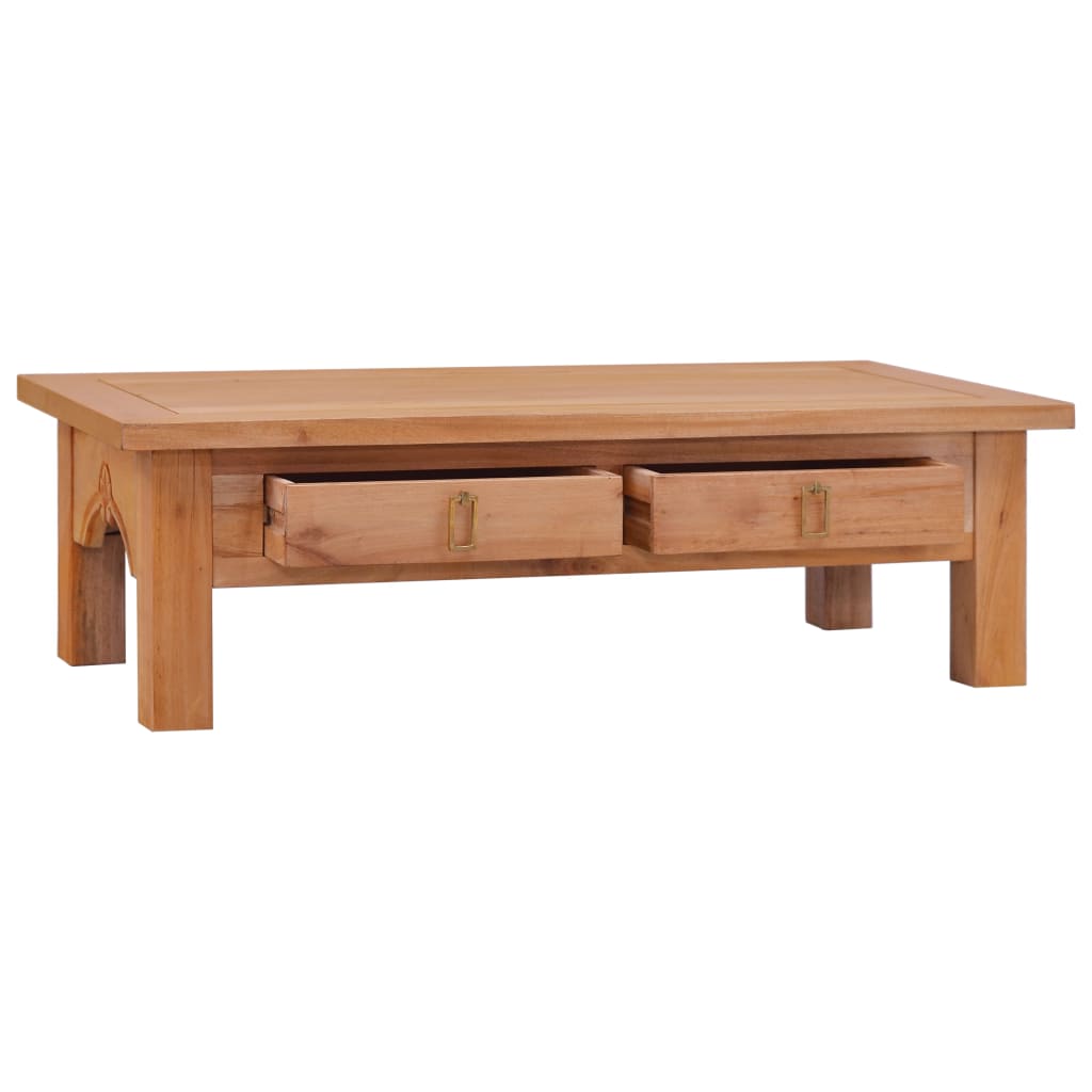 Table basse 68x68x30 cm bois d'acajou massif marron classique